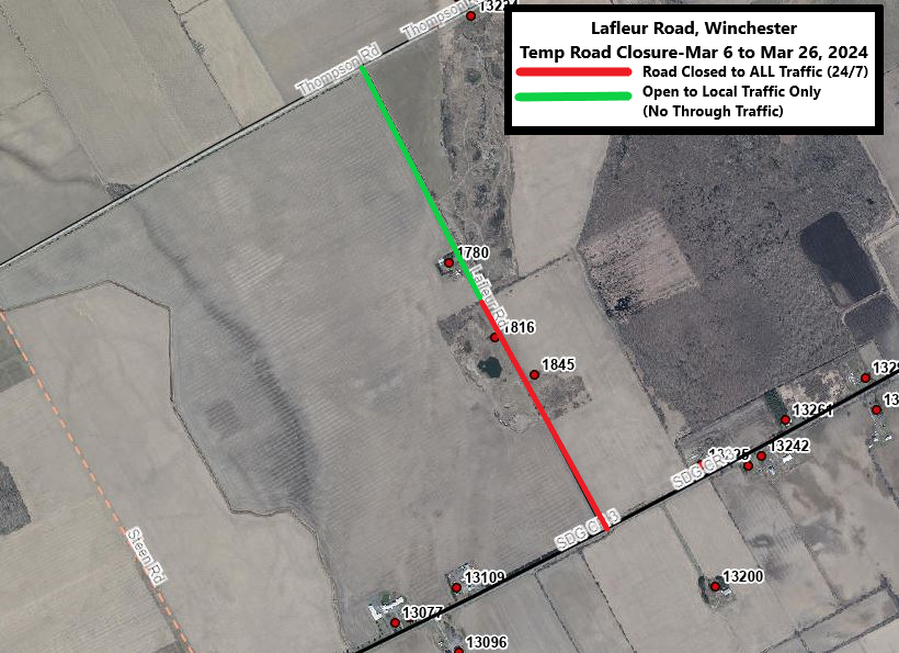 Updated Lafleur Road Closure Map