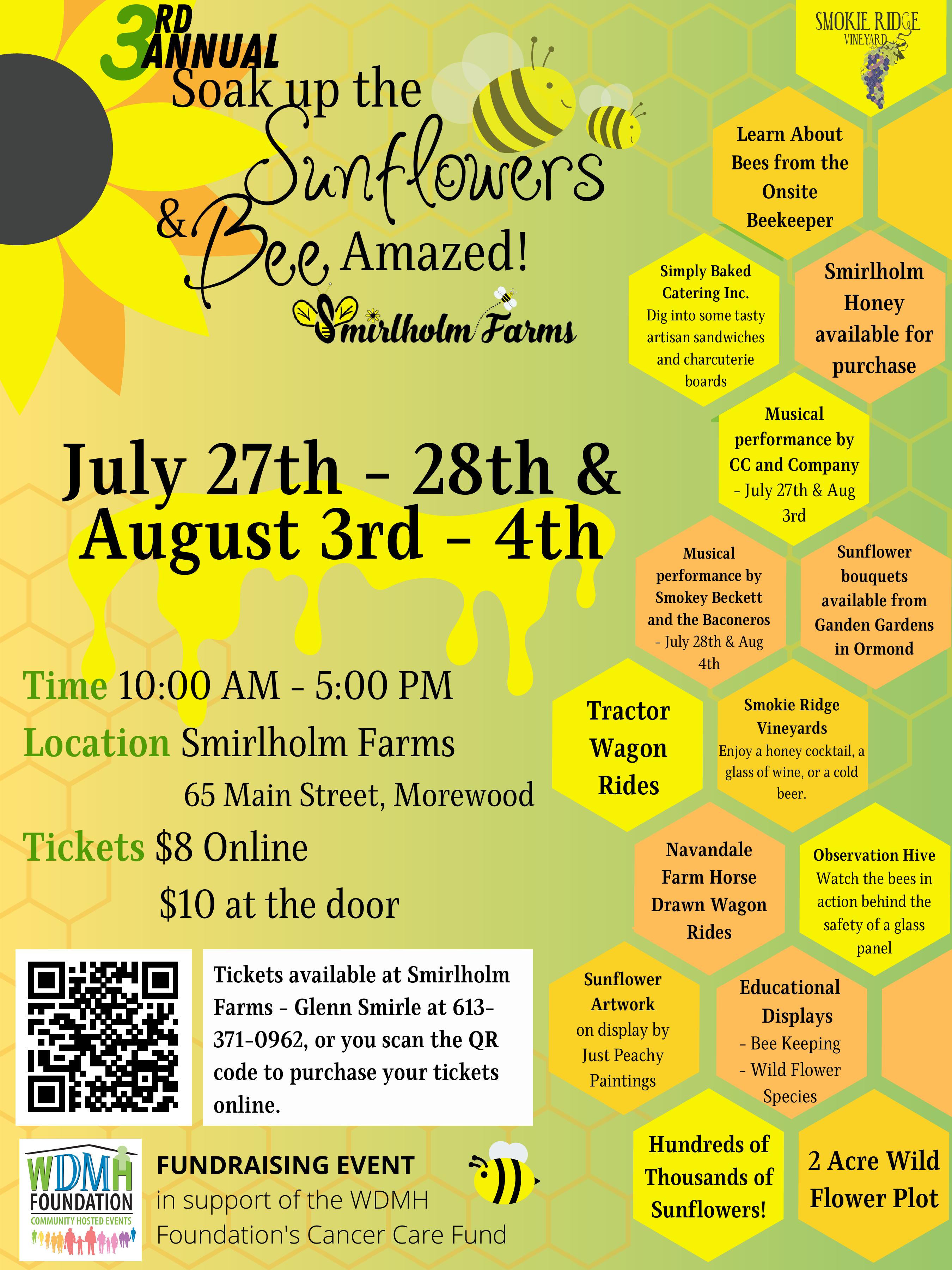 Soak up the Sunflowers and Bee Amazed Event Poster