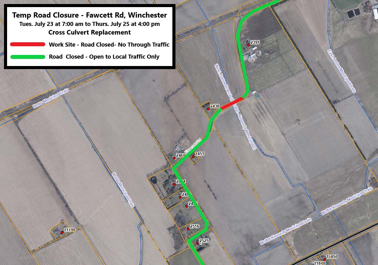 Map of Fawcett Road Closure