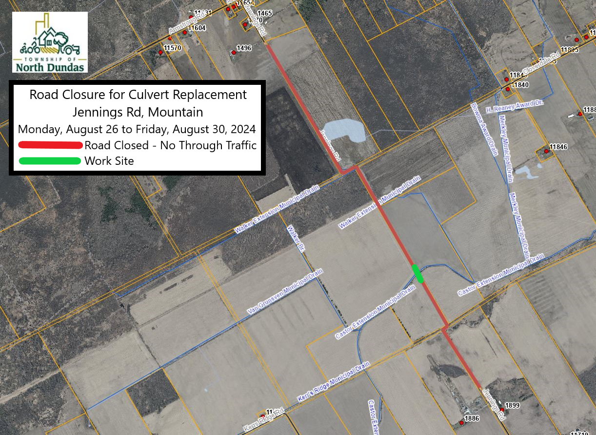 Jennings Road Closure Map