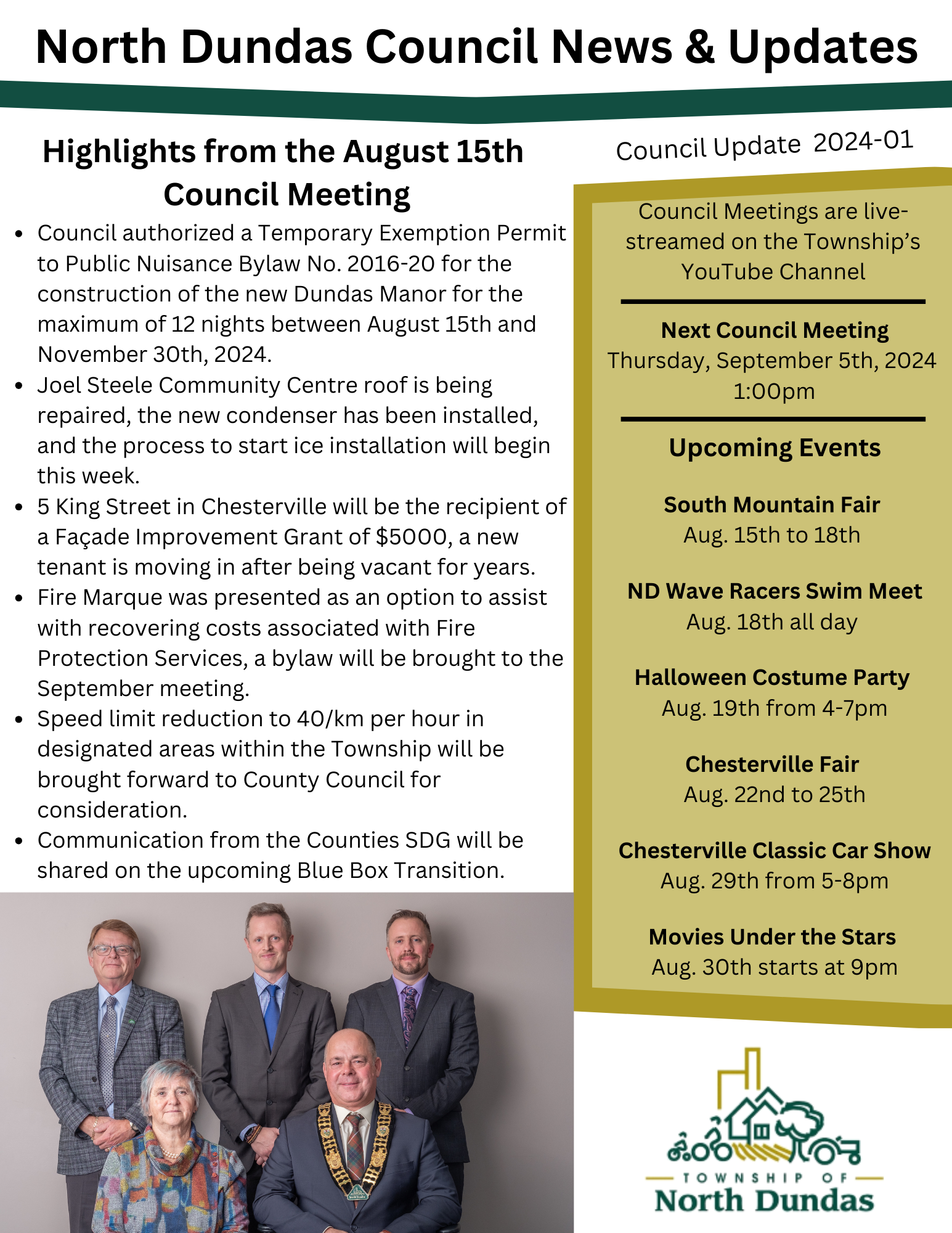 ND August 15 Council Updates 