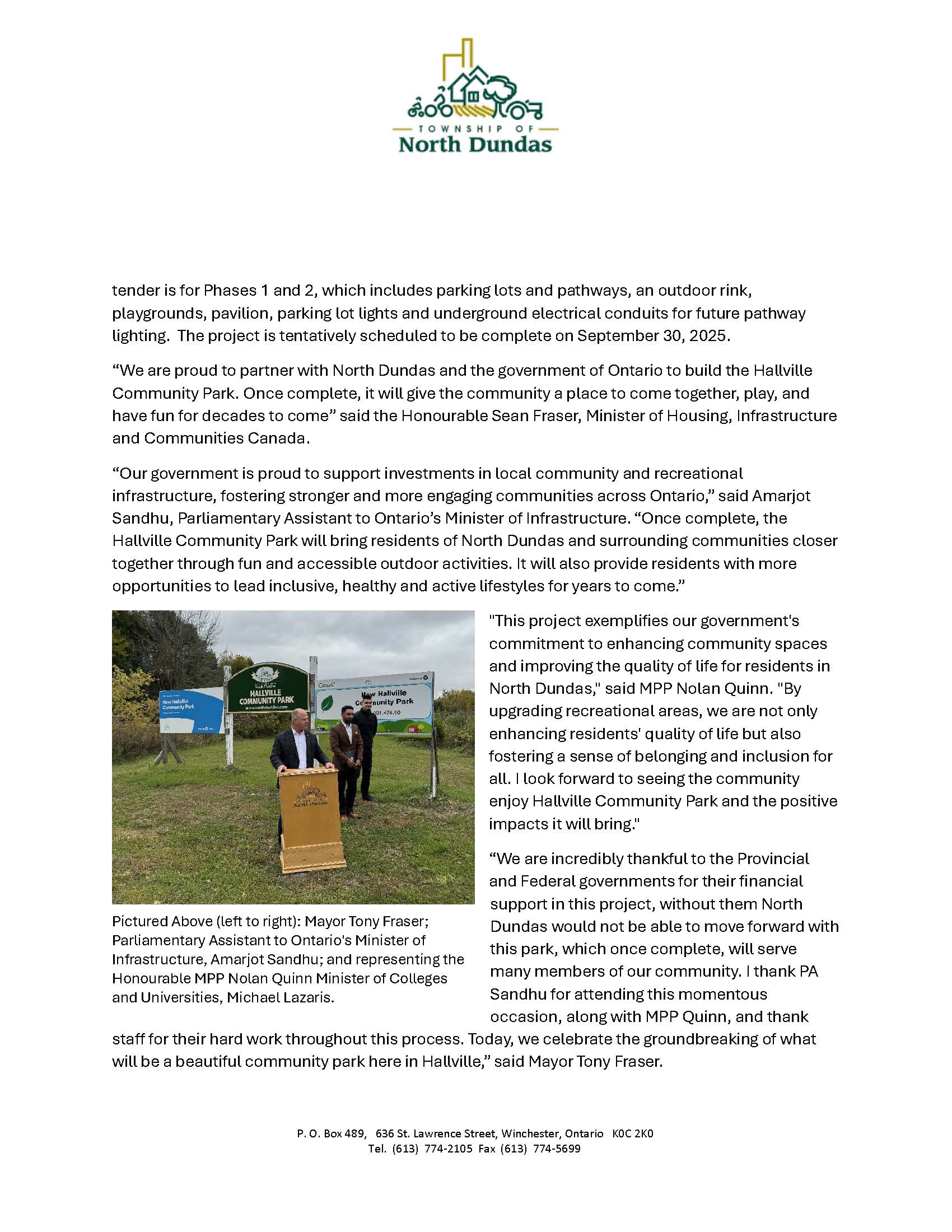 Hallville Community Park Groundbreaking PR Page 2