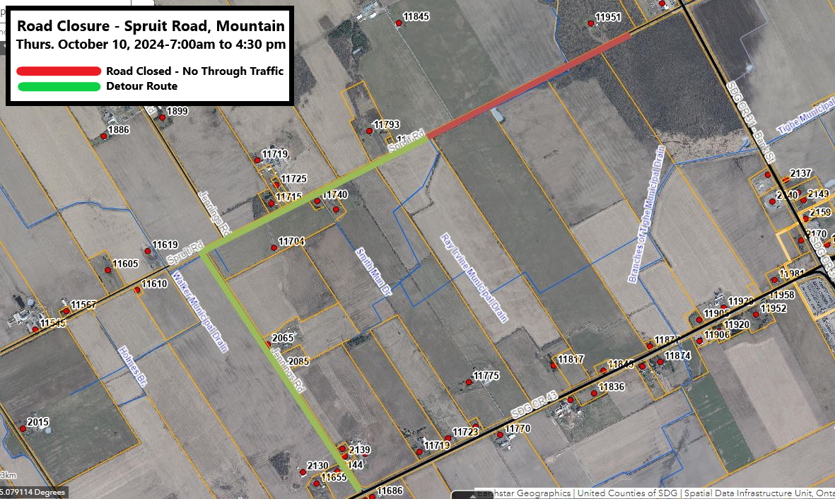 Spruit Road Closure October 10 