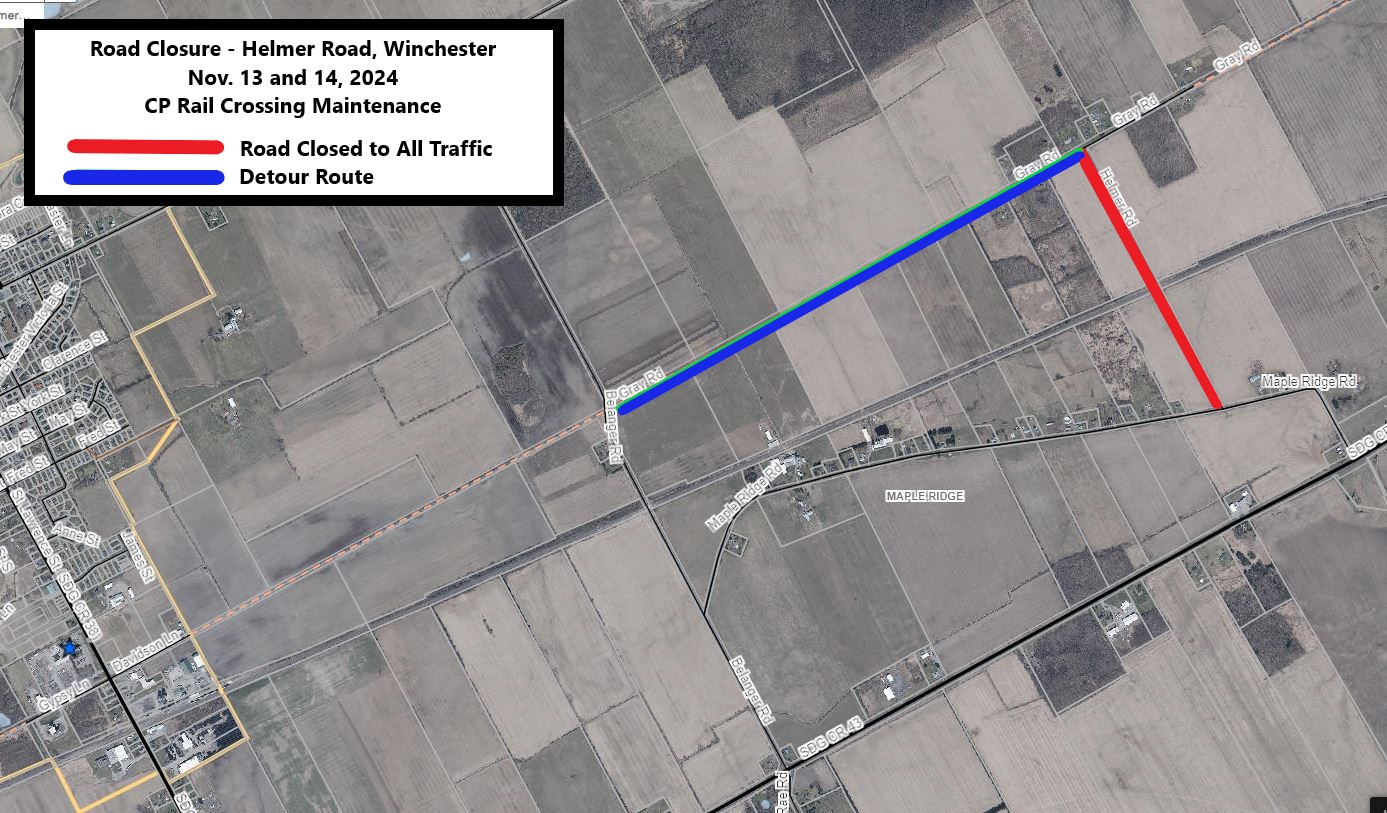 Helmer Road Closure Map 