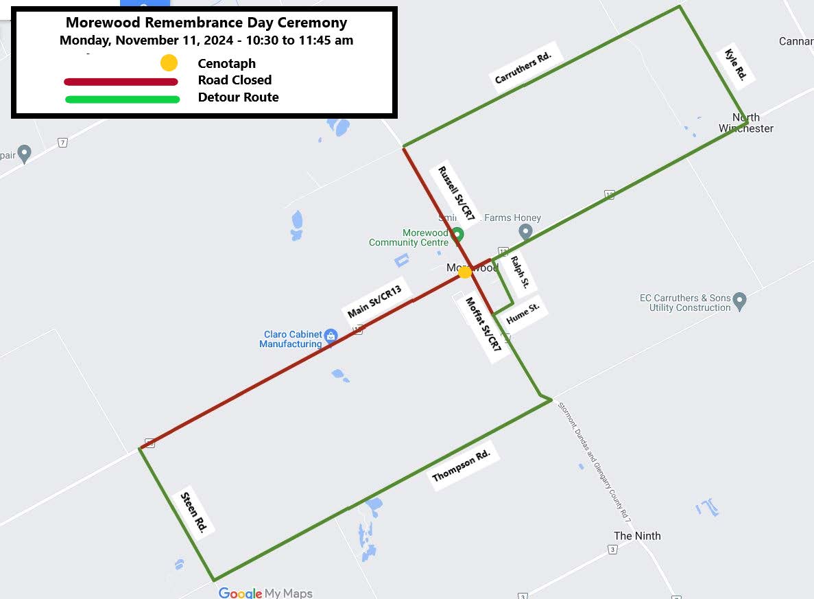 Remembrance Day Road Closure - Morewood 