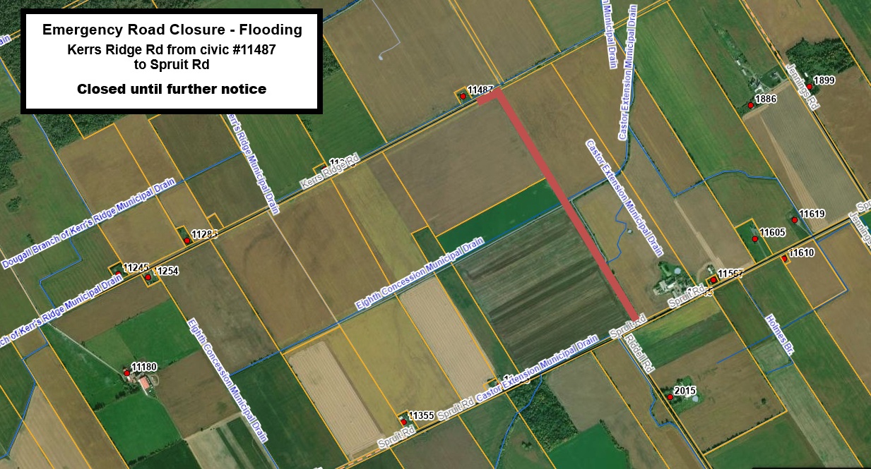 Road Closure Map - Kerrs Ridge Rd.