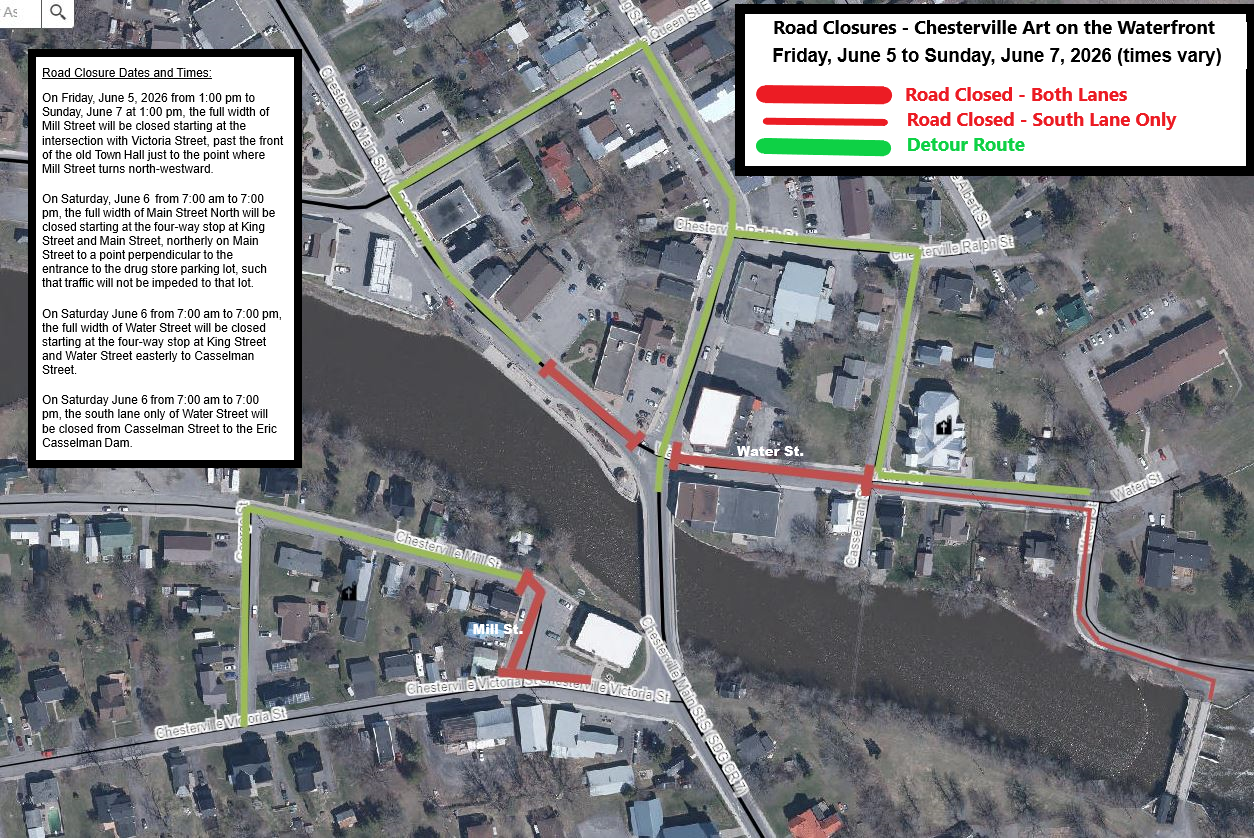 2026 Art on the Waterfront - Road Closure Map