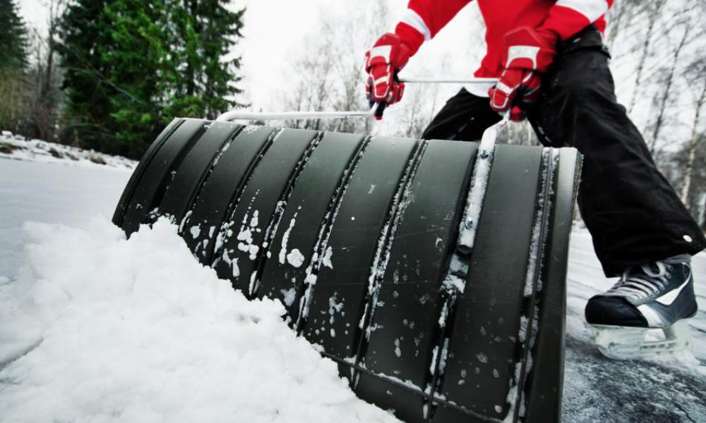 shoveling rink