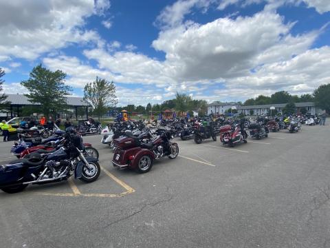 motor bikes in parking lot