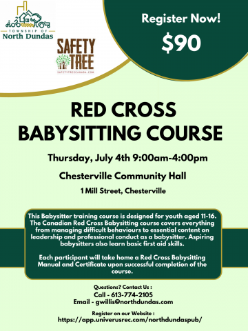 Red Cross Babysitting Course Poster