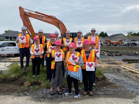 Group photo at construction site