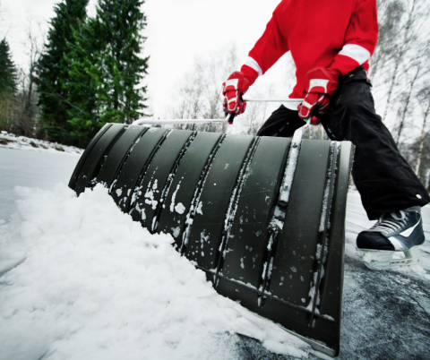 shoveling rink