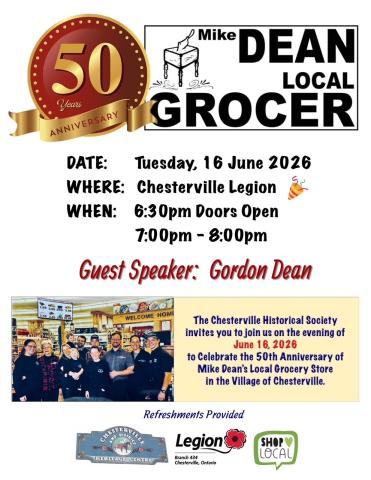 Chesterville Historical Society Poster - June 16 2026